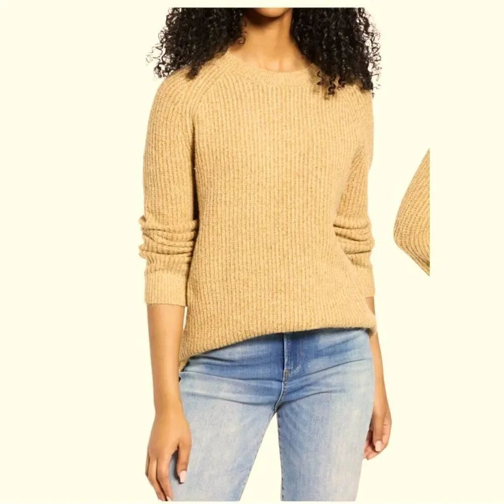 Nordstrom BP OSR Plaited Sweater Tan Boulder Sz S NWT
